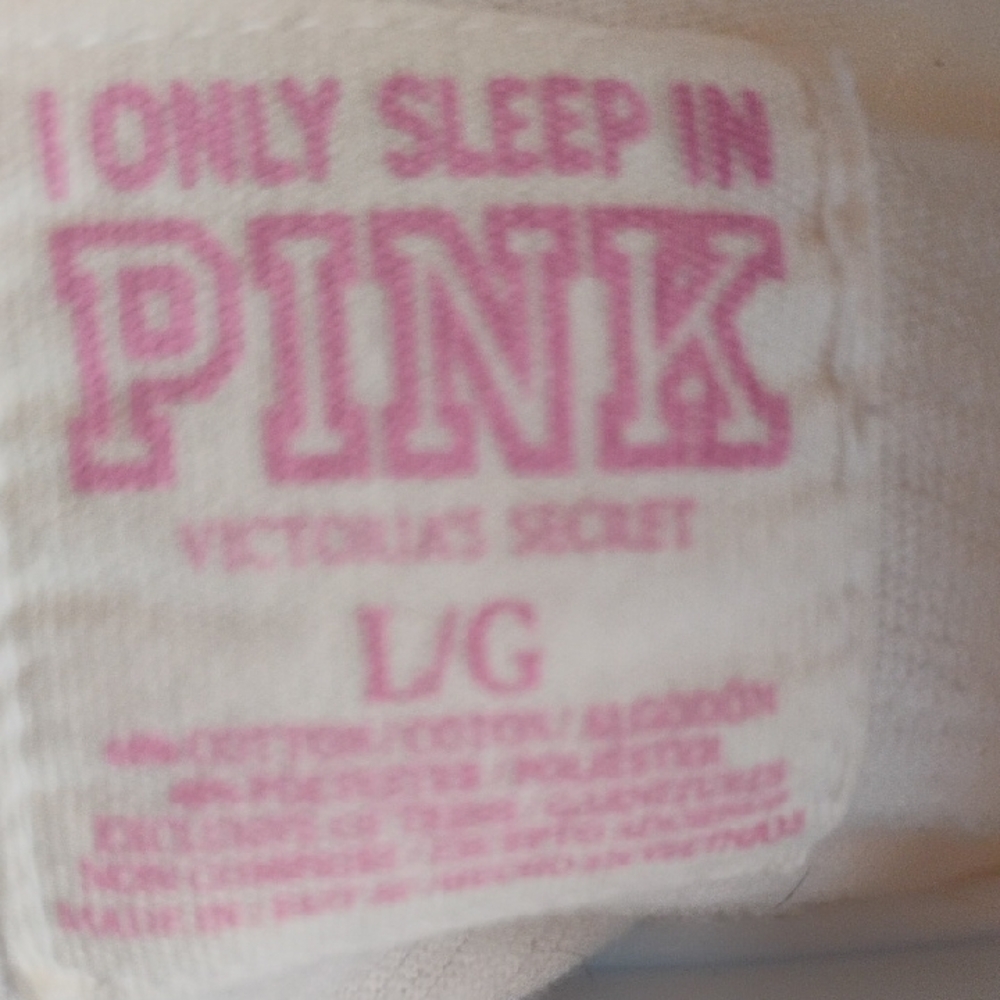 Victoria's Secret White T-Shirt with Pink Text - Picture 3 of 3